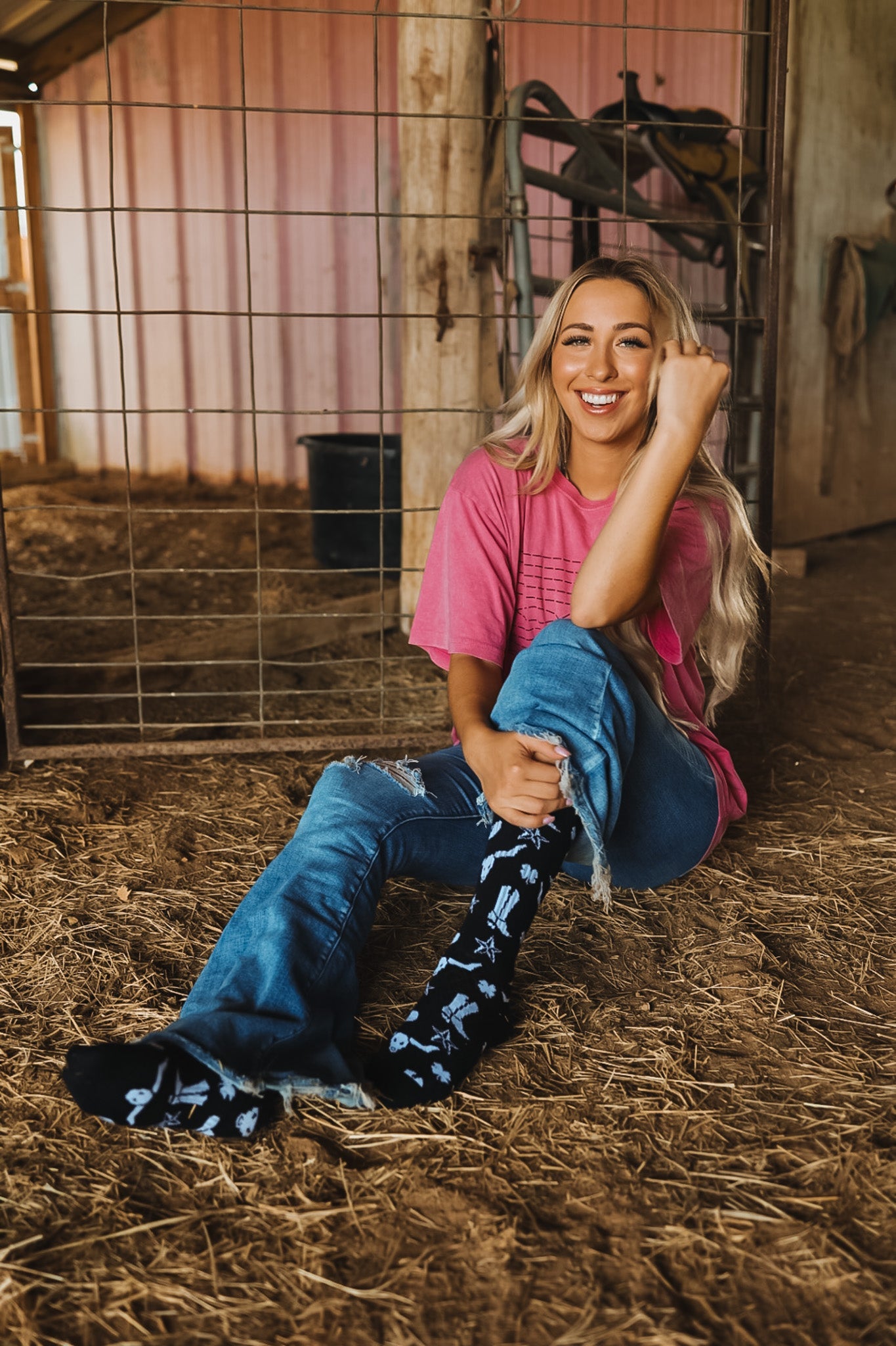 Get Western Black and White Performance Boot Socks