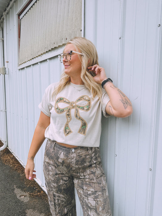 LACE CAMO BOW
