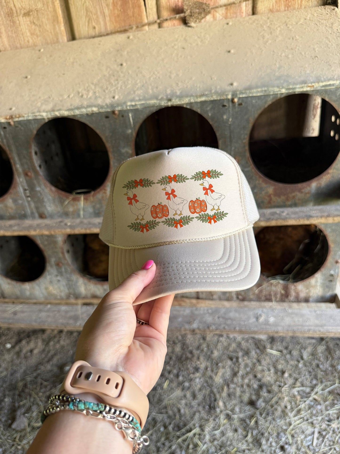 FALL PUMPKIN GOOSE HAT