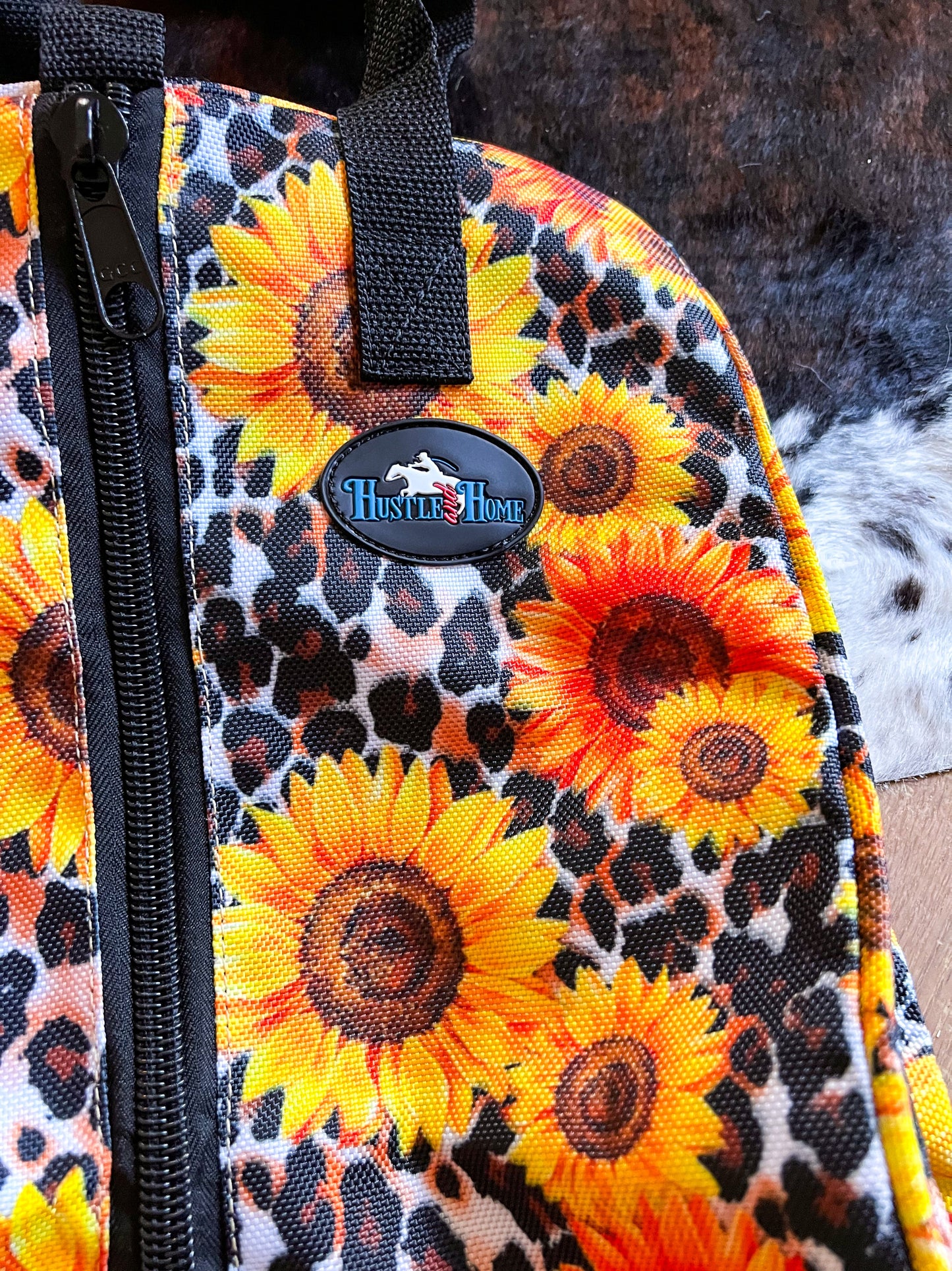 Sunflower on Leopard Luxury Tack Bag