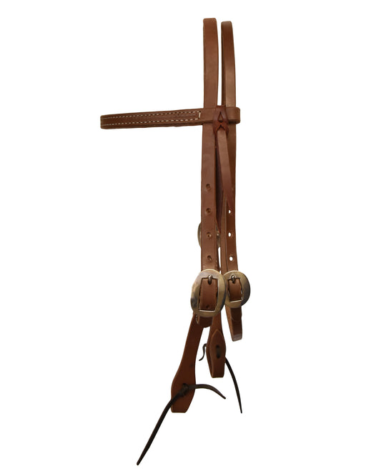 AJ Tack Oiled Harness Leather Browband Headstall