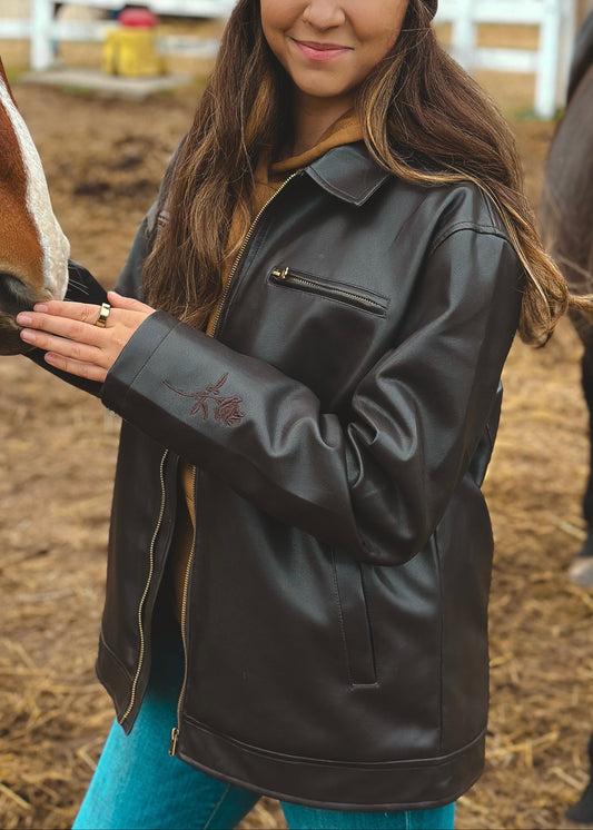 Faux Leather Rodeo Jacket