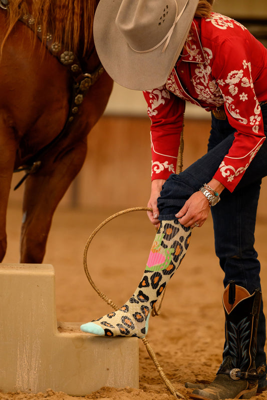 Lucky Leopard Diva Performance Boot Socks
