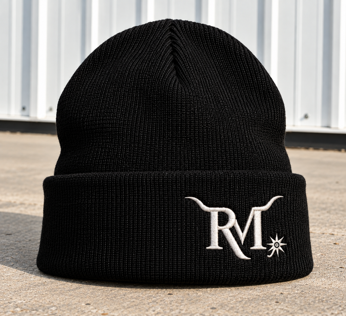 Logo Beanie- White Embroidery