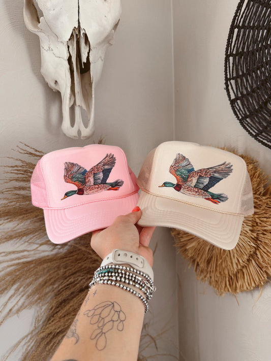 BEDAZZLED DUCK CAP: PINK