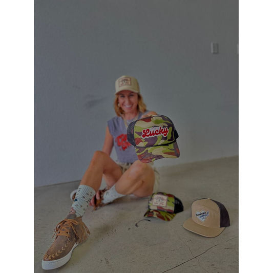 Let’s Get Lucky Camo Patch Trucker Hat