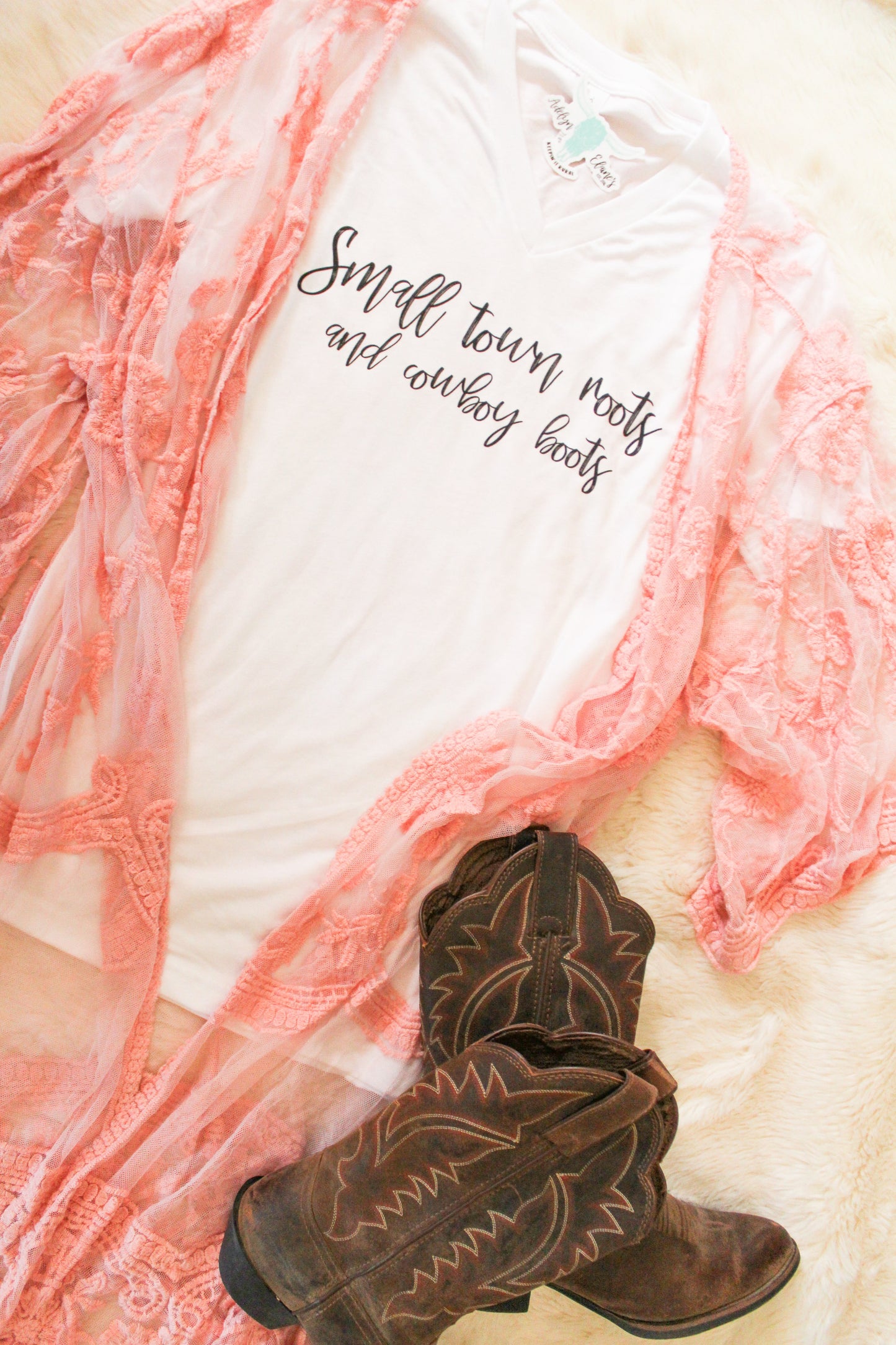 Small Town Roots & Cowboy Boots - Graphic Top