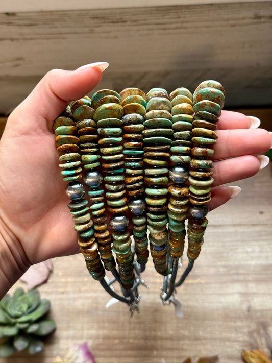 Green Turquoise & Black Hematite Necklace – 23.5”