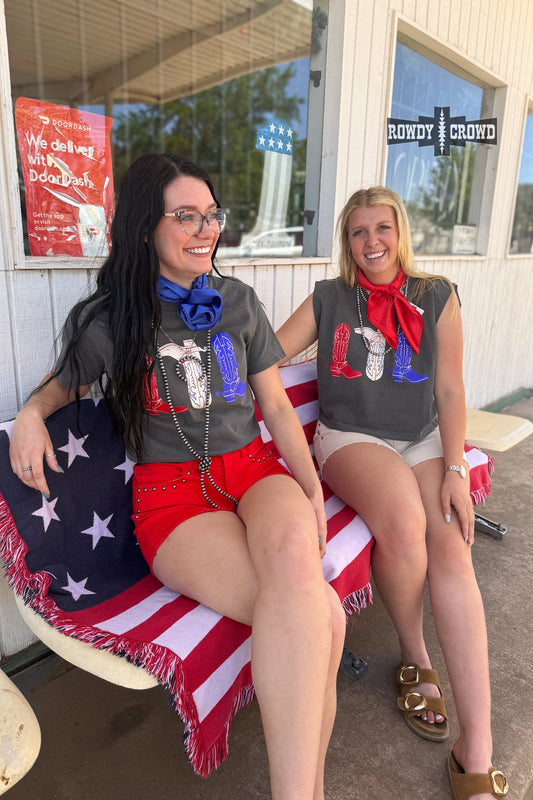 DS Red, White & Boots Tee