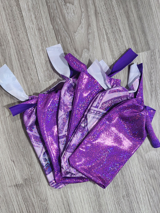 Purple Money Mane Bags- Set of 6