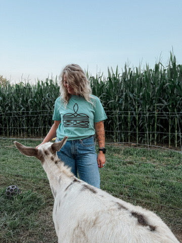 BLACK BOOT STITCH: SEAFOAM
