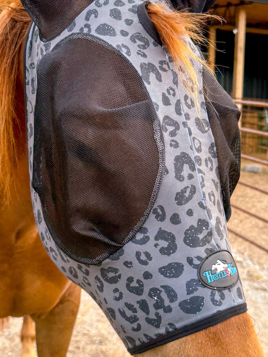 Black Leopard Fly Mask