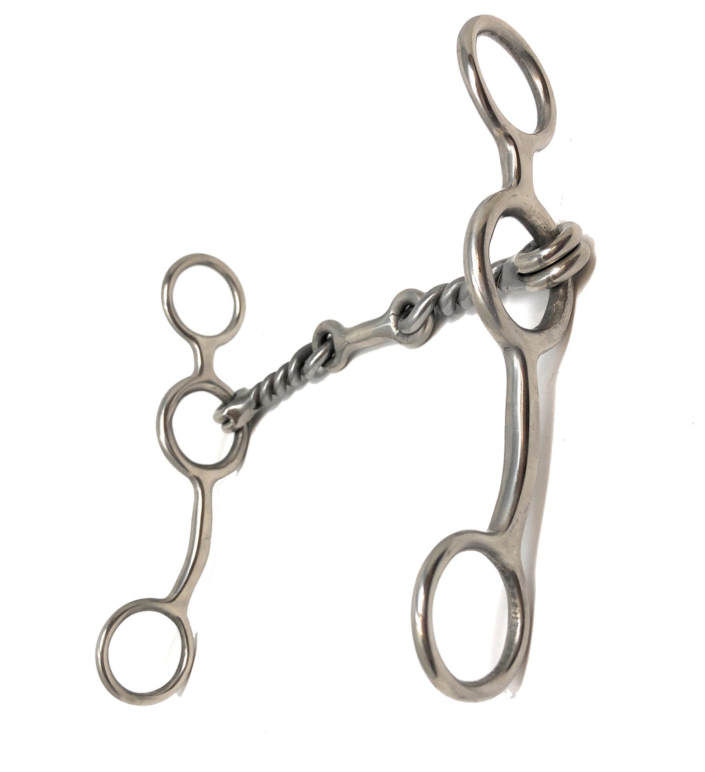 AJ Tack Junior Cow Horse Stainless Steel Dogbone Twisted Gag Bit