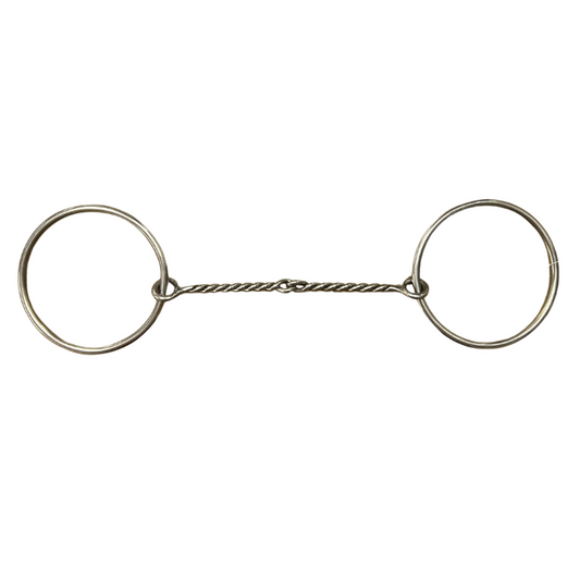 AJ Tack O-Ring Polished Sweet Iron Twisted Snaffle Bit