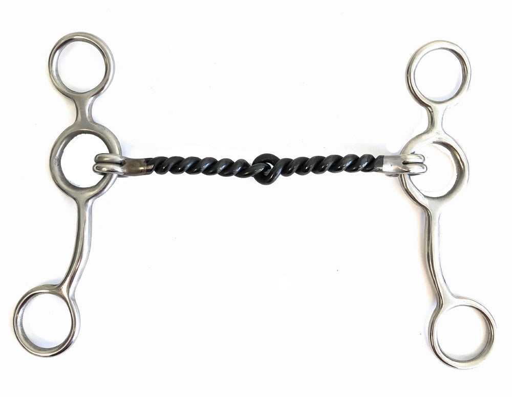 AJ Tack Sweet Iron Twisted Wire Junior Cow Horse Gag Bit