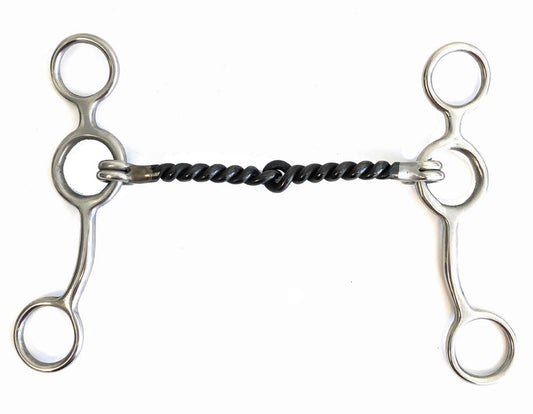 AJ Tack Sweet Iron Twisted Wire Junior Cow Horse Gag Bit