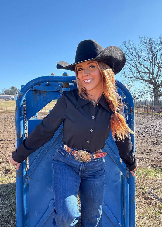 Black Athletic Rodeo Shirt