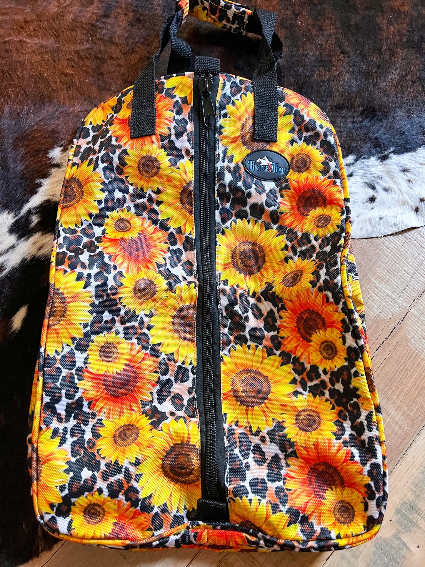 Sunflower on Leopard Luxury Tack Bag