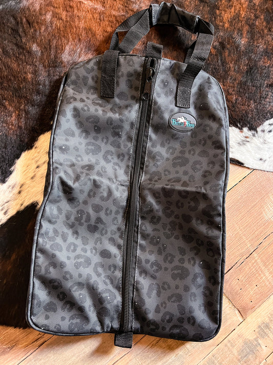 Black Leopard Luxury Tack Bag