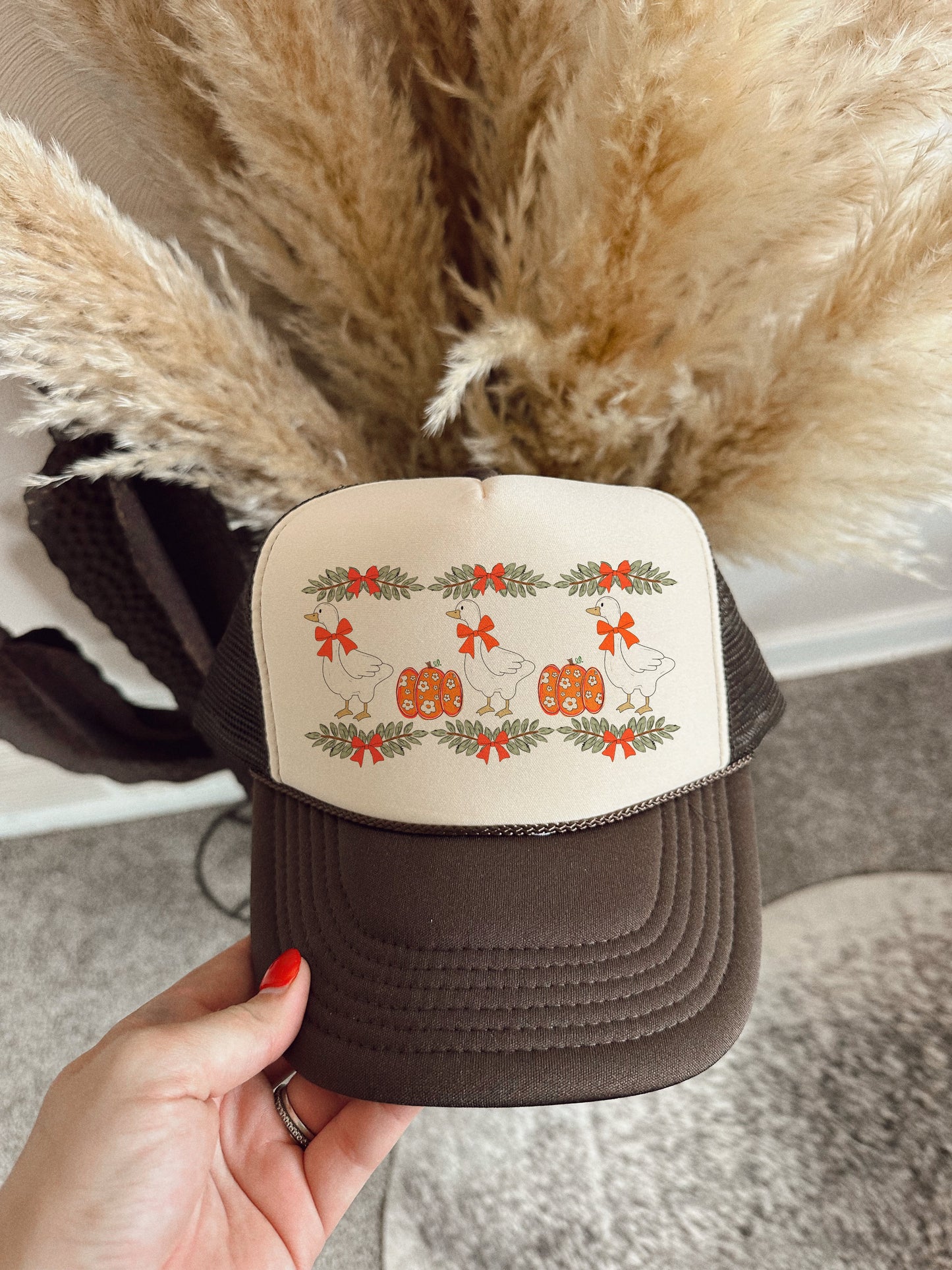 FALL PUMPKIN GOOSE HAT