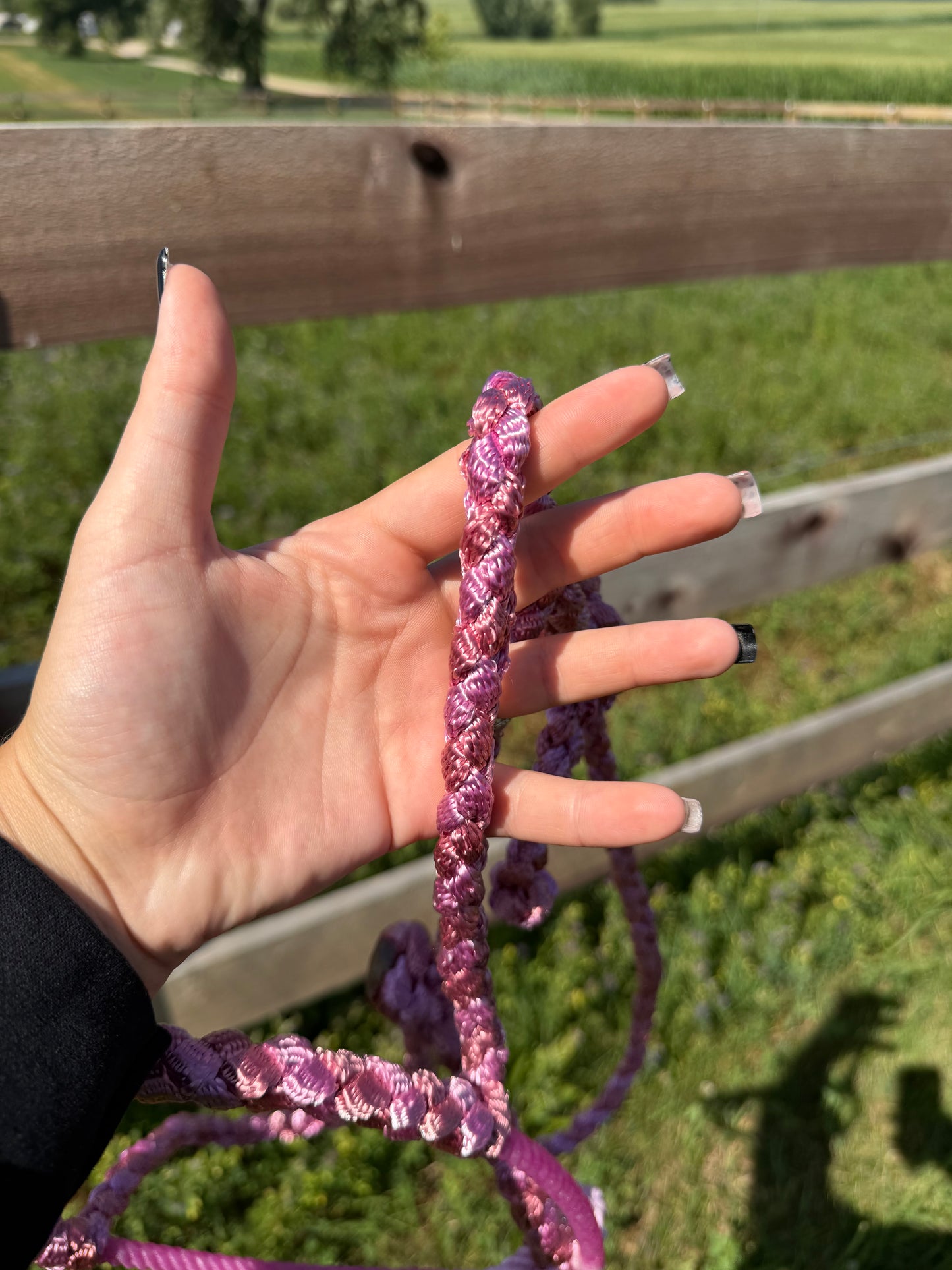 Pink & Cherry Braided Lariat Halter