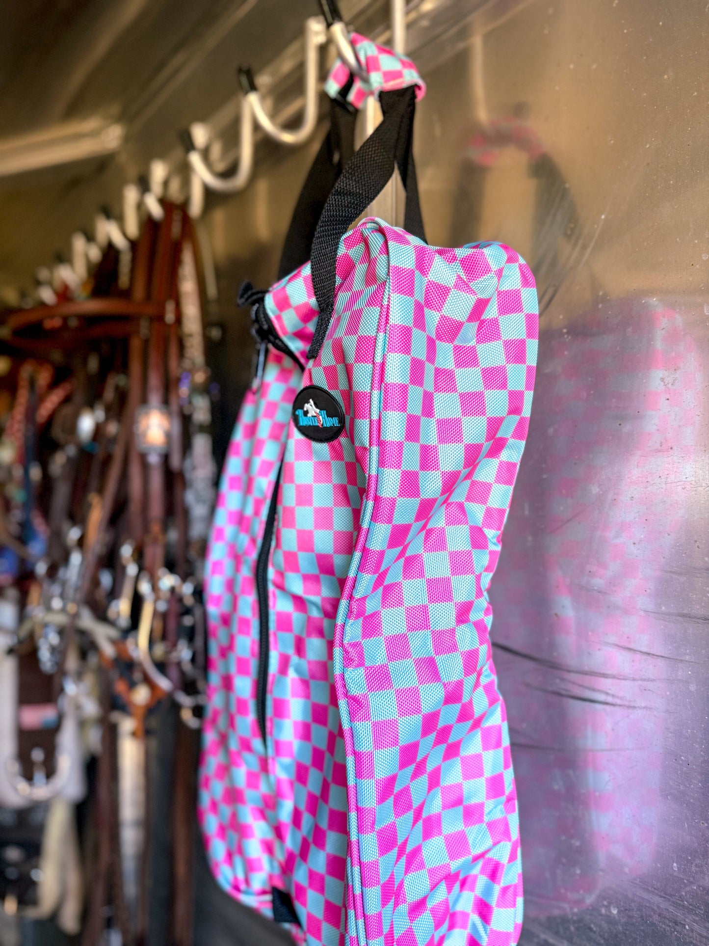 Checks Out (Pink/Turquoise) Luxury Tack Bag