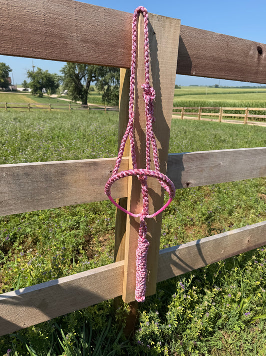 Pink & Cherry Braided Lariat Halter