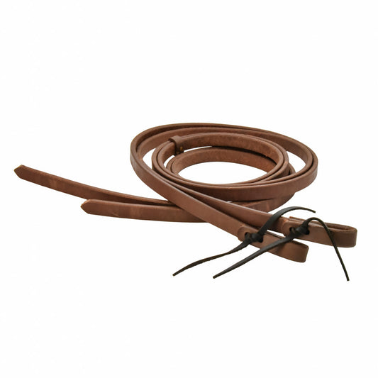 AJ Tack Oiled Harness Leather Split Reins - 3/4in x 8ft