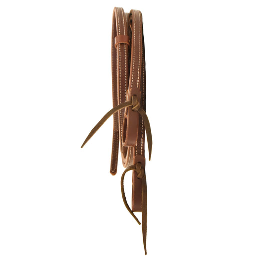 AJ Tack Latigo Leather Double-N-Stitched Split Reins - 5/8in x 7ft 6in