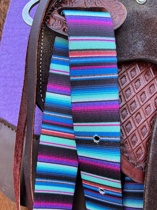 Purple Turquoise Serape Cinch Strap Set