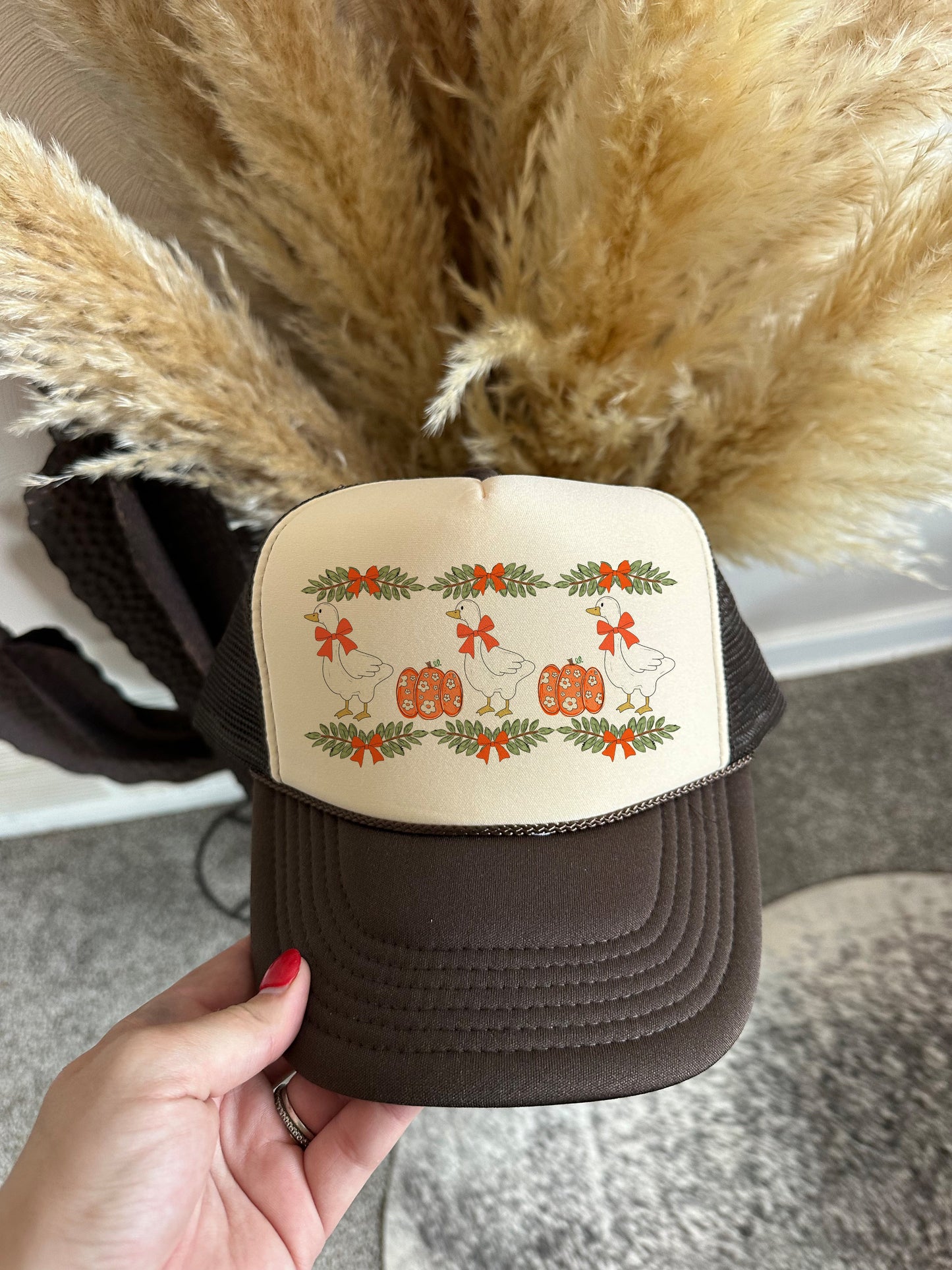 FALL PUMPKIN GOOSE HAT
