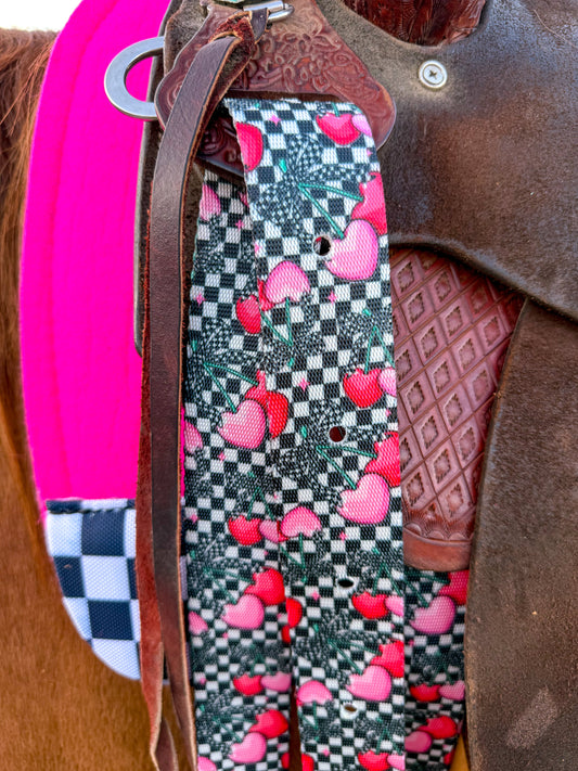 Checks Out Cherries Cinch Strap Set