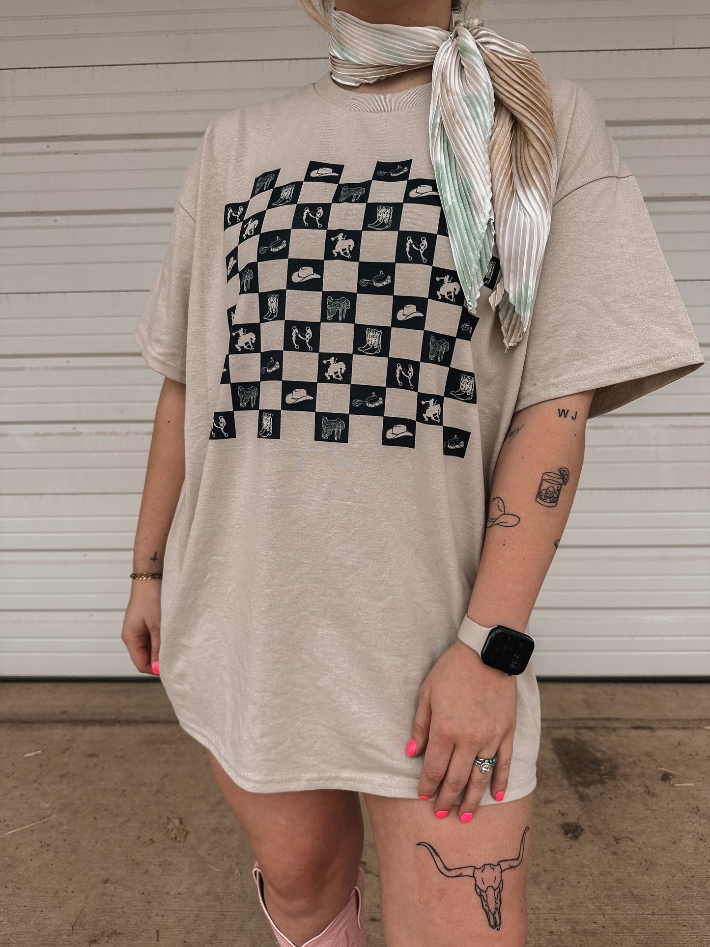 WESTERN CHECK TEE