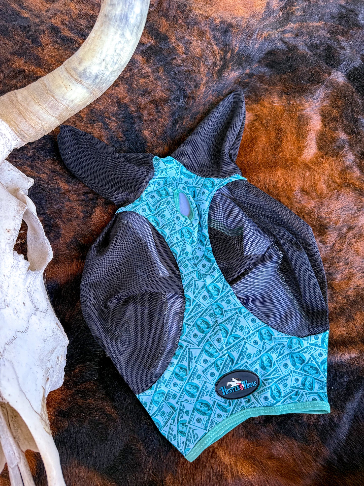 Dash for Cash (Turquoise ) Fly Mask