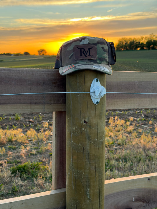 Camo Leather Patch Cap