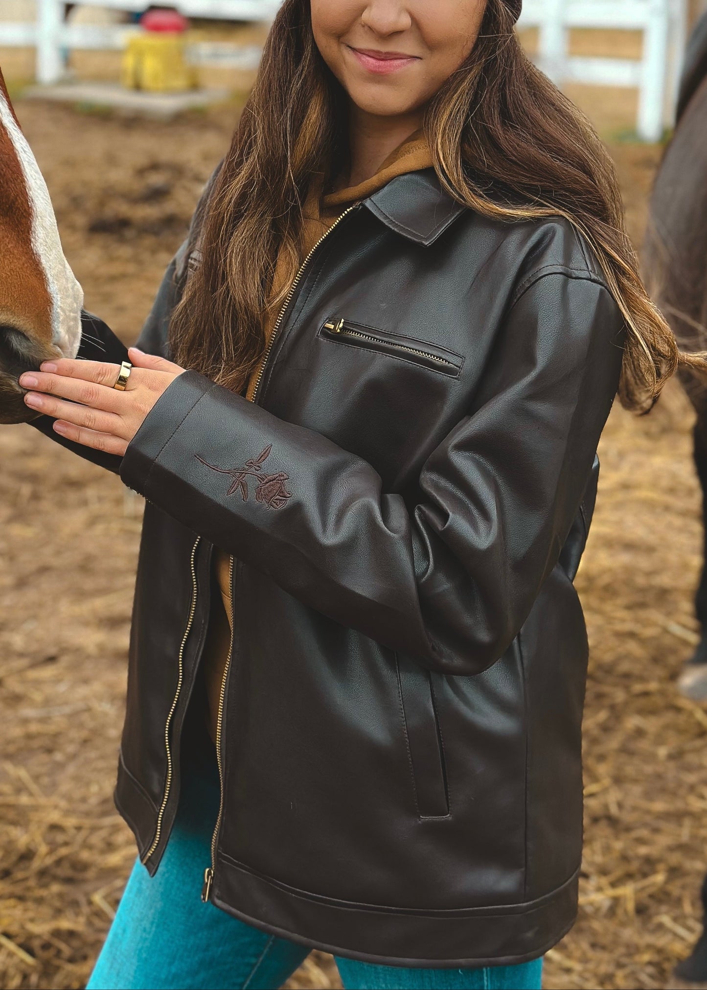 Faux Leather Rodeo Jacket