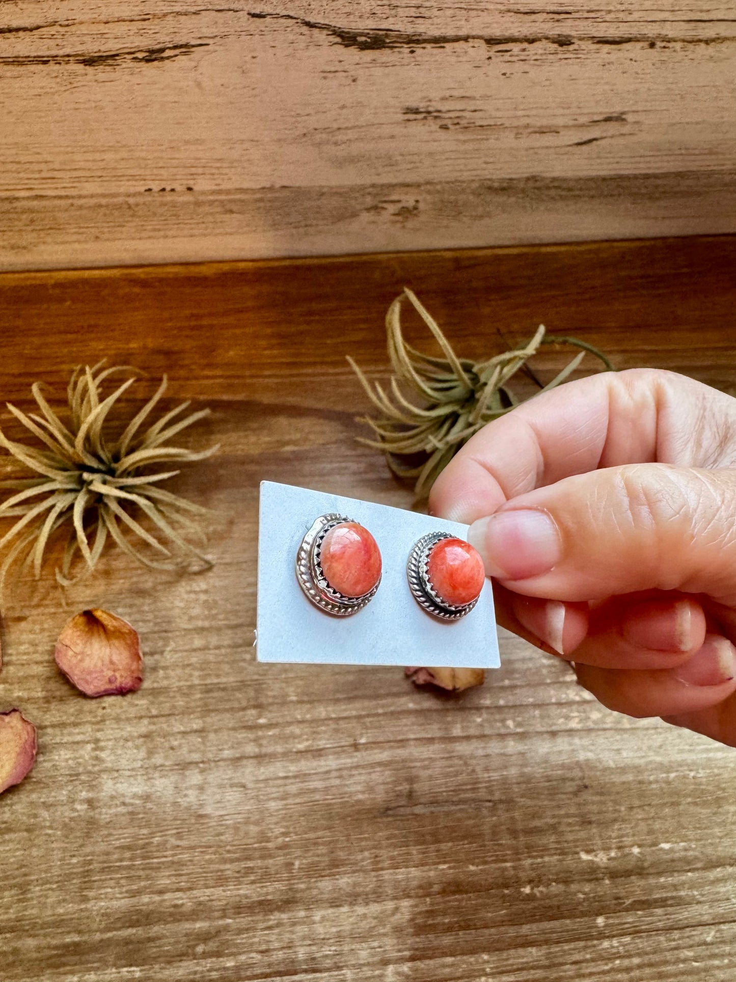 Spiny Oyster Stud Earrings – Sterling Silver - pick your