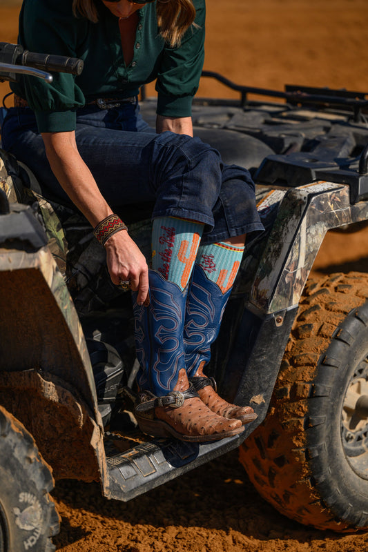 Take the Risk Turquoise Performance Boot Socks