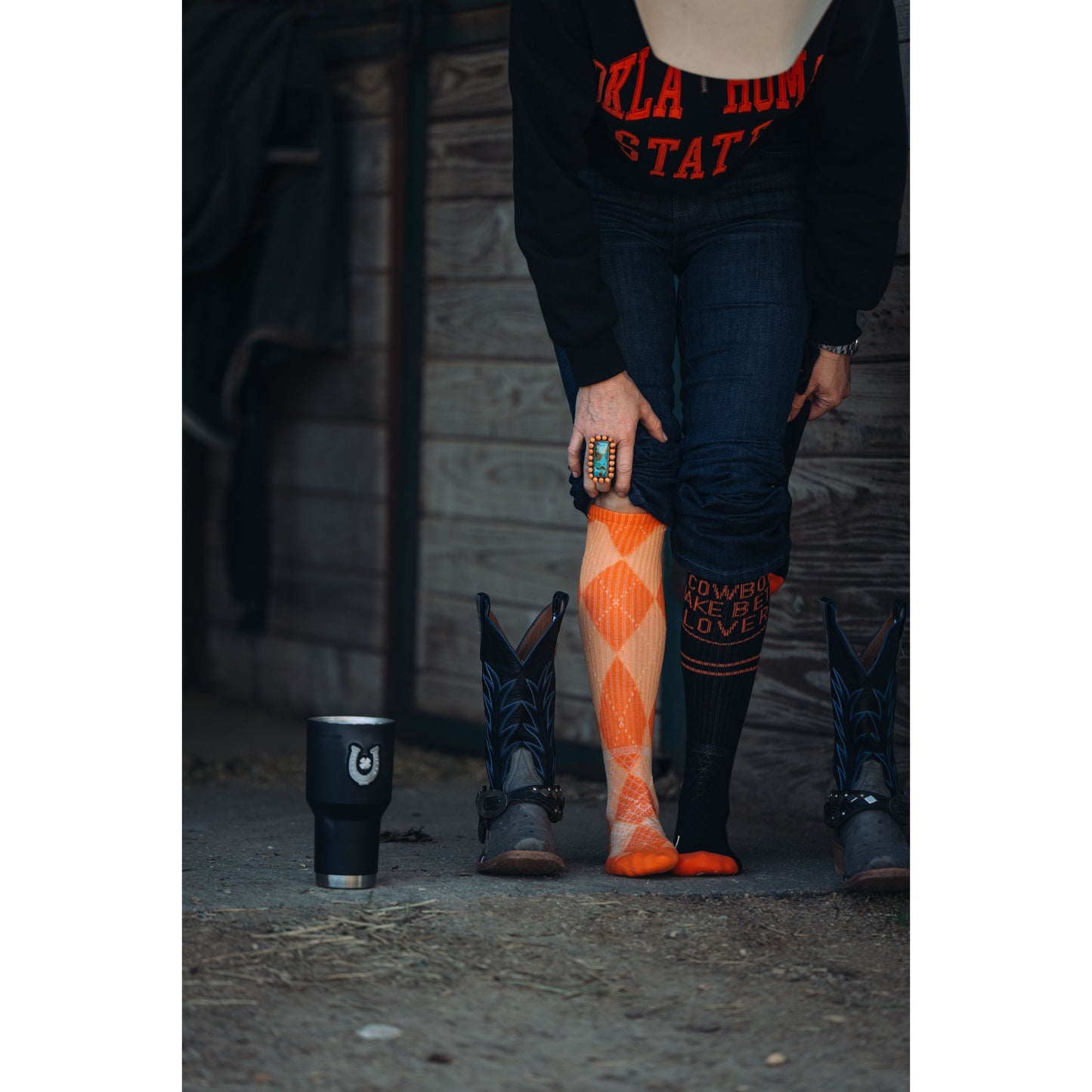Orange Outlaw Performance Boot Socks
