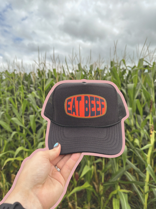 RETRO EAT BEEF: BLACK