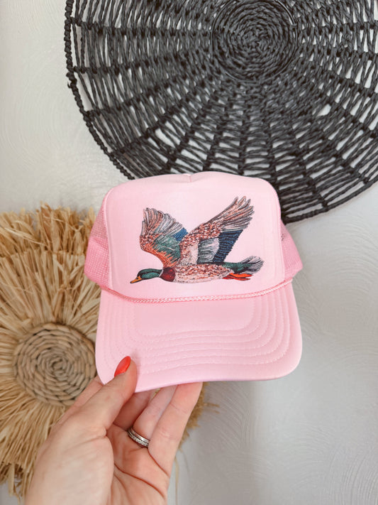 BEDAZZLED DUCK CAP: PINK