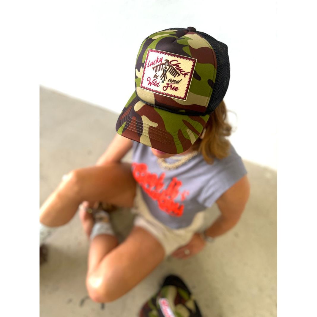 Wild and Free Camo Trucker Hat