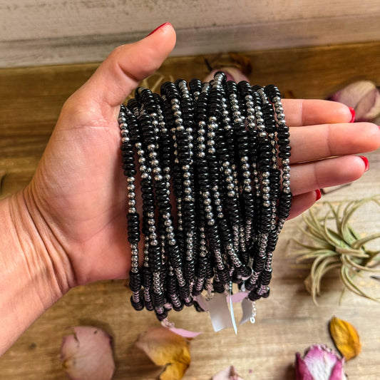 Sterling Silver Pearl & Black Onyx Necklace – 16”