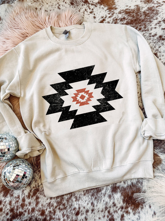 Distressed Aztec - Graphic Top