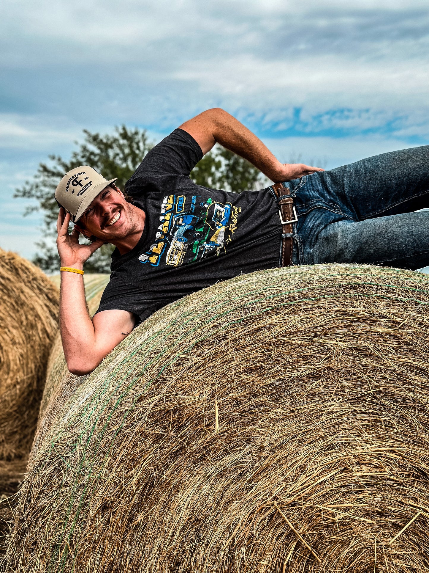 PF Brand Khaki/Black Striped Cap