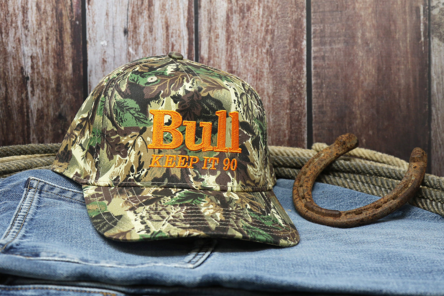 Orange Bull Bud Outdoorsman Cap