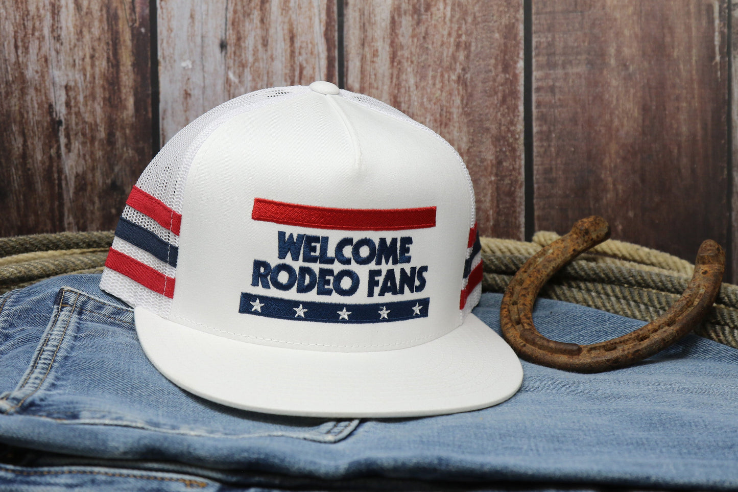 Welcome Rodeo Fans Stripe Cap