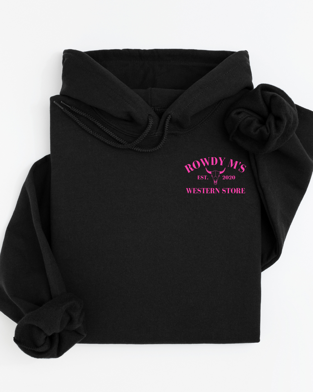 Rowdy M's Logo Hoodie- Pink Logo