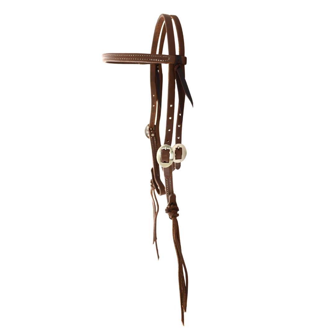 AJ Tack Rattlesnake Straight Browband - Oiled