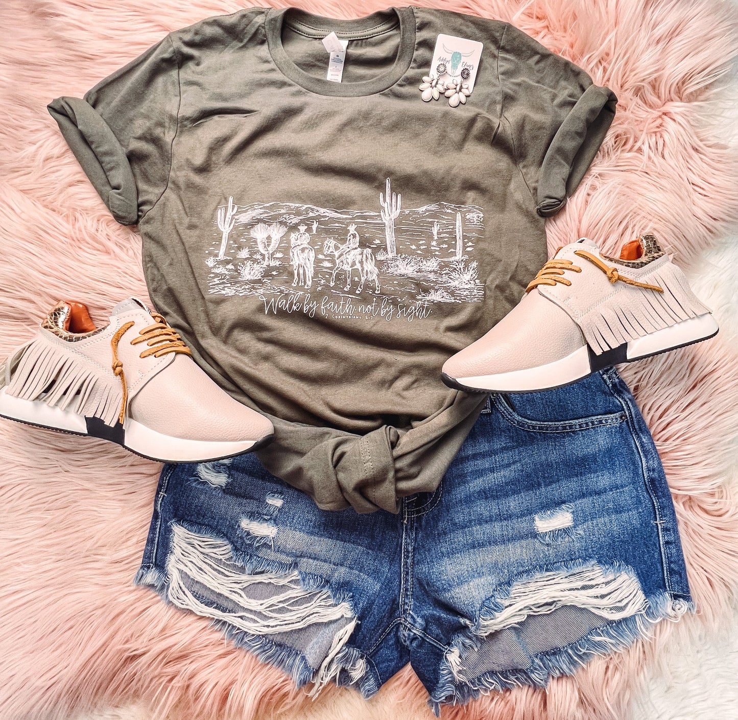 Cowboy Walk By Faith - Graphic Top